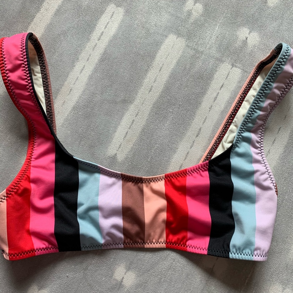 Solid And Striped Bikini Top - image 1